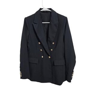 Marled Double Breasted Lined Womens Suit Jacket Blazer Size Small Pockets